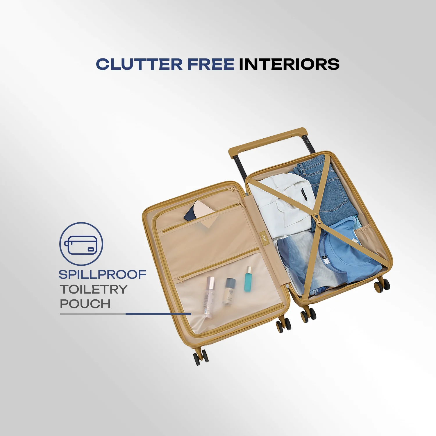 Safari Horizon Trolley Bag with Wide Trolley Handle, TSA lock and Anti-Theft Zipper Sea Foam