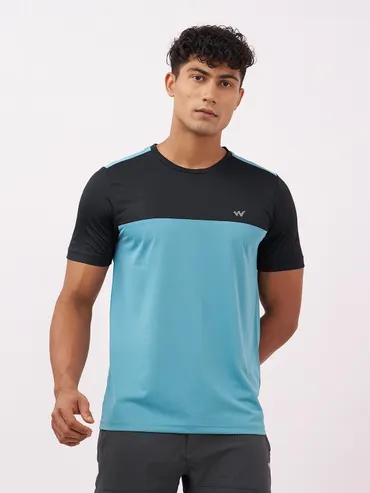 Active Cut & Sew Crew Neck T-Shirt-Blue
