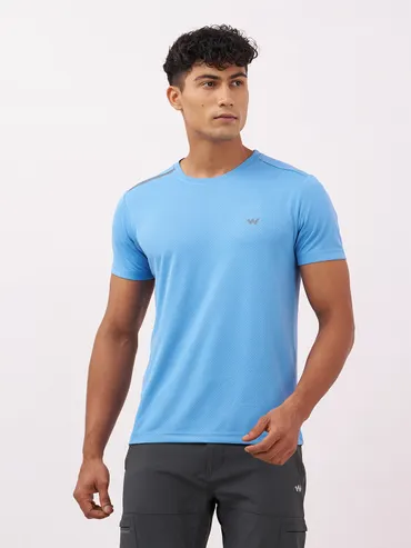 Active Crew Neck Solid T-Shirt